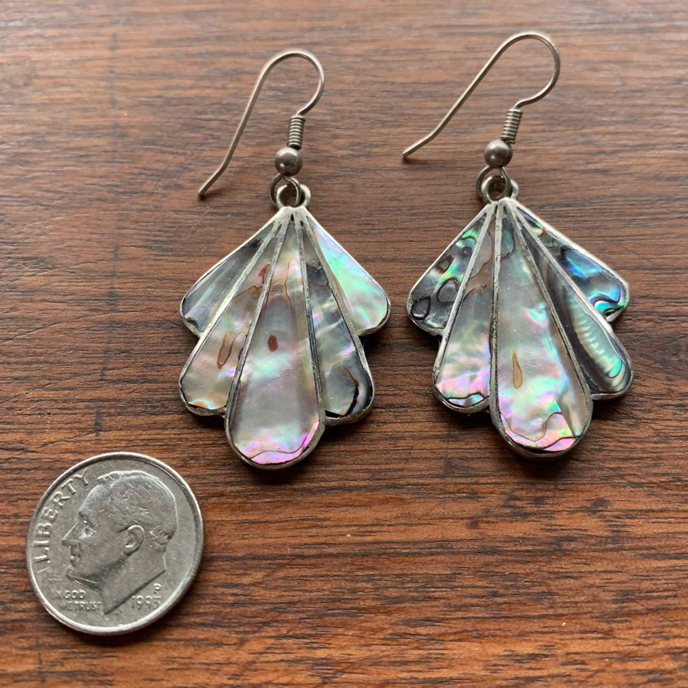 Silver Abalone Earrings